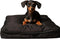 Dog Bed Covers, 30L × 20W × 3H Inch Washable Black Oxford Fabric with Handles and Zipper, Reusable Liner for Small to