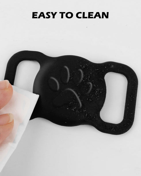 Dynmeow Airtag Dog Collar Holder, Stretchy Silicone Holder for Dog and Cat Collars, Anti-Lost Compatible with 3/4 and 1