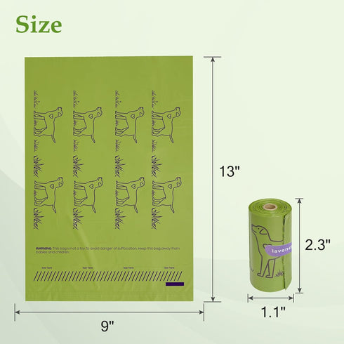 Wowflash 720 Count 13 9Dog Lavender Scented x Poop Bags Rolls, Leakproof Strong & Sturdy Waste Bags for Doggie Cat Pet