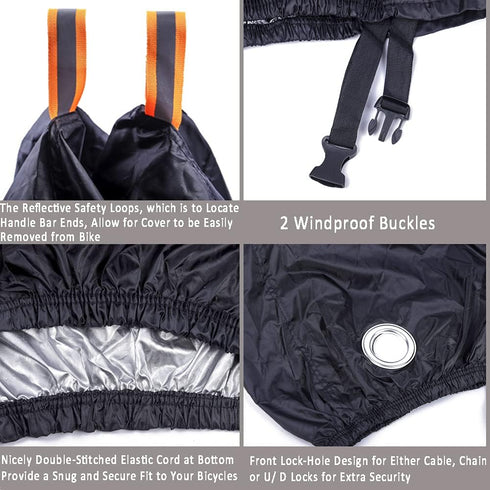 1 2 210D High-Density Bike Cover Waterproof Outdoor for or Bikes, Lightweight Durable Bicycle Cover for Outside