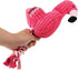 Tough Plush Dog Toy, Knot Flamingo Squeaky Toy for Dogs, Model DT060