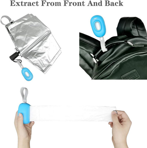 1 YUCHIYA Disposable Bags Dispenser with Silicon Belt Dog Poop Waste Bags Holder with Roll White Strawberry Scented