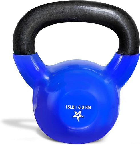 Yes4All Kettlebell Vinyl Coated Cast Iron, Great for Dumbbell Weights Exercises, Full Body Workout Equipment