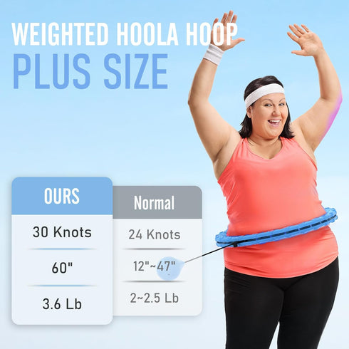 Weighted Exercise Hoop with 6 Extra Links, Exercise Hoop Accessories for Adults Weight Loss