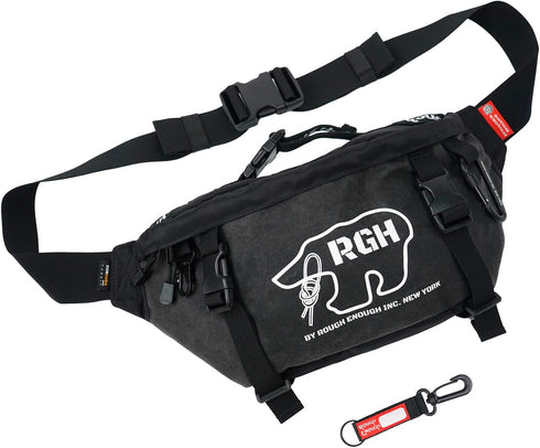Rough Enough Tactical Fanny Pack for Men - Large Crossbody Waist Bag for Hunting, Camping, Hiking in Waxed Canvas