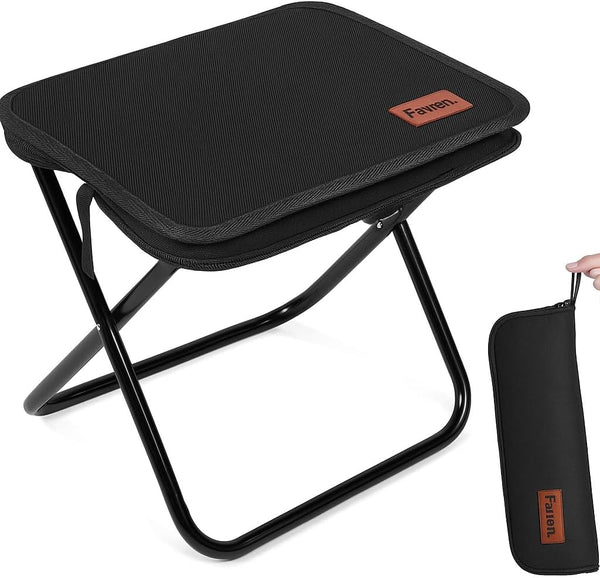 FAVREN Portable Folding Stool Chair Lightweight Compact Camping Stool with Carry Bag, Heavy