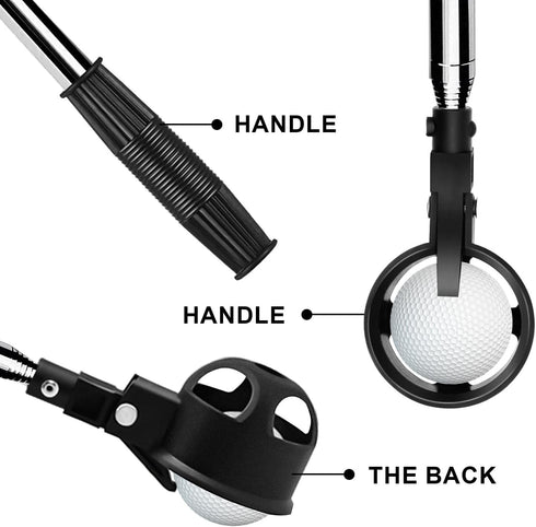 Golf Ball Retriever, Telescopic Tool for Water, 6.5 Ft Stainless Extendable Picker Upper, Accessories for Men