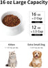 Cat Water Bowl, 16 OZ Ceramic Elevated Cat Dish, 15° Tilted and Raised Pet Food Bowl, Anti Vomiting Protect Pets' Spines and Whisker Fatigue