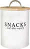 White Pet Snack Container with Easy to Open Bamboo Lid, 70 oz Dog and Cat Treat Container