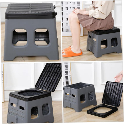 POPETPOP Outdoor Folding Toilet Chair Portable Camping Toilets Car Emergency Potty