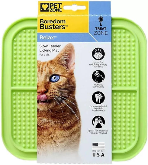 BOREDOM BUSTERS Licking Mat for Cats Relax Green