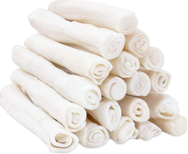 MON2SUN Dog Rawhide Rolls Twist Sticks, 6.5 Inch Natural Flavor Chews, 18 Count for Puppies and Small Dogs