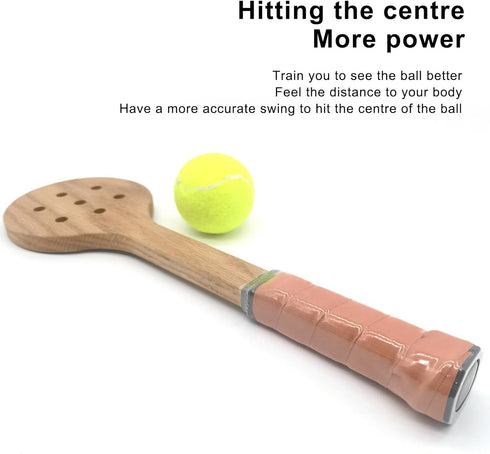 Tennis Pointer Spoon, Wooden Training Racket, Practice Batting Aid for Professional Sports Swing