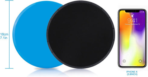 Gliding Discs Core Sliders Exercise Sliders 4 Pack Dual Sided Gliding Slider for Carpet or Hard Floors Core Fitness Ultimate Core Training Gym and Full Body Workout’s at Home or Travel Black & Blue by Nainsect