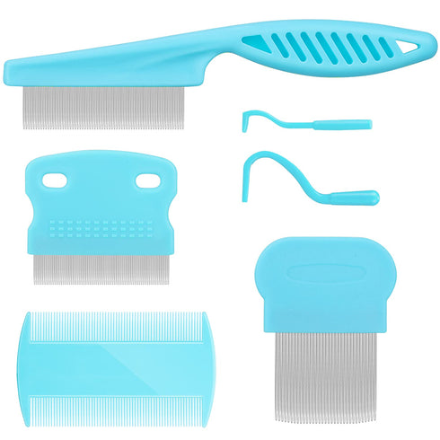 Cat & Dog Grooming Set, Fine Tooth Comb for Removing Dandruff Flakes & Hair in Blue
