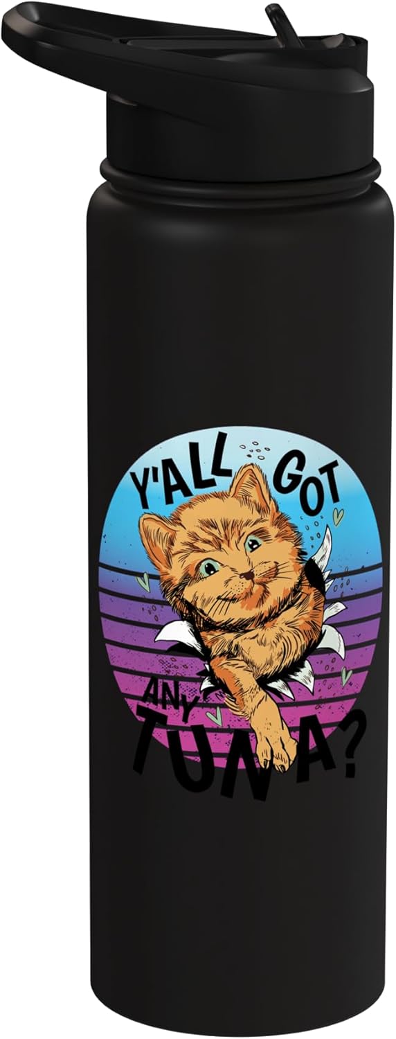 Tuna Cat Cats Animal Curious Pet Love Animals Friend Pets Stainless Steel Insulated Water Bottle