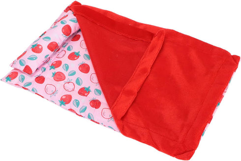 Reptile Sleeping Bag, Soft Warm Bearded Dragon Bed with Pillow for Leopard Gecko Small Pet (Red)