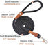 6 FT Rope Dog Leash, Soft Strong Braided Leash with Leather Tailor Connection, Pet Leash for Small Medium Large Dogs