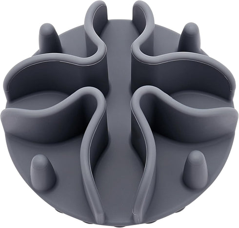 Slow Feeder Dog Bowl Insert, Doweiss Silicone Slow Feeder for Dogs and Cats with Strong Suction Cups (Medium, Gray)