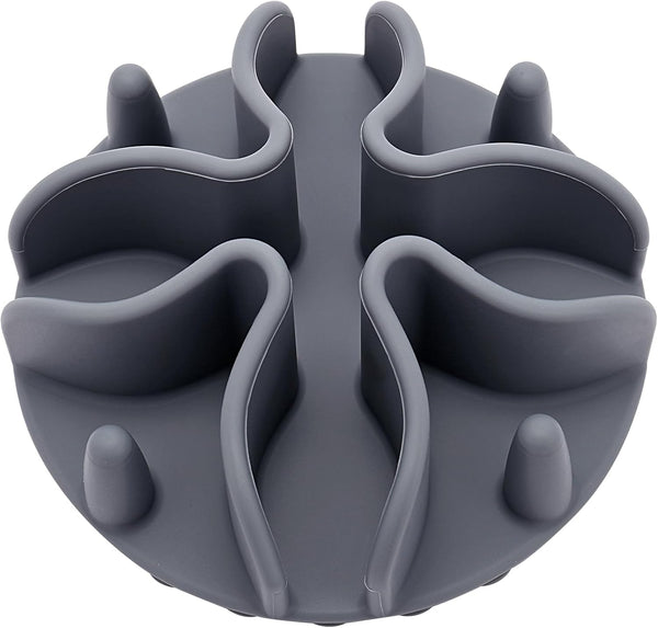Slow Feeder Dog Bowl Insert, Doweiss Silicone Slow Feeder for Dogs and Cats with Strong Suction Cups (Medium, Gray)