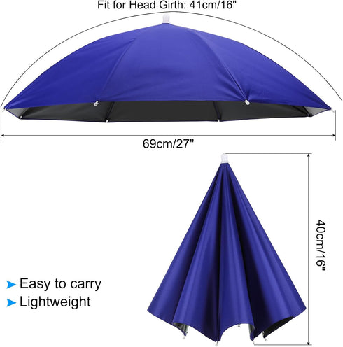 PATIKIL Umbrella Hat, 27 Inch Hands-Free Fishing Cap with Elastic Headband for Camping Gardening Hiking