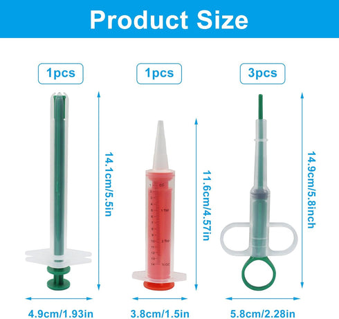 Hordion 5Pcs Cat Pill Shooter Dog Pill Gun, Pet Pill Dispenser Medicine Syringe, Puppy Tablet Feeder Liquid Medical