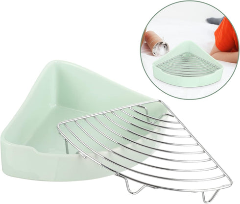 JUMPLAWN Chinchillas Triangle Ceramic Rabbit Litter Box Non-Slip Mat Portable Bunny Toilet for Guinea Pigs and Small