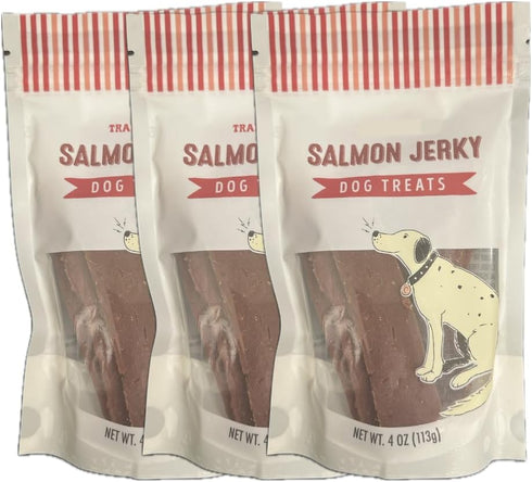 Generic Salmon Jerky Dog Treats 3 Count (4 oz, Salmon Jerky)