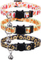 Lamphyface 3 Pack Thanksgiving Day Cat Collar, Breakaway Bell Adjustable Safety for Kitty