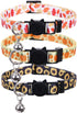 Lamphyface 3 Pack Thanksgiving Day Cat Collar, Breakaway Bell Adjustable Safety for Kitty