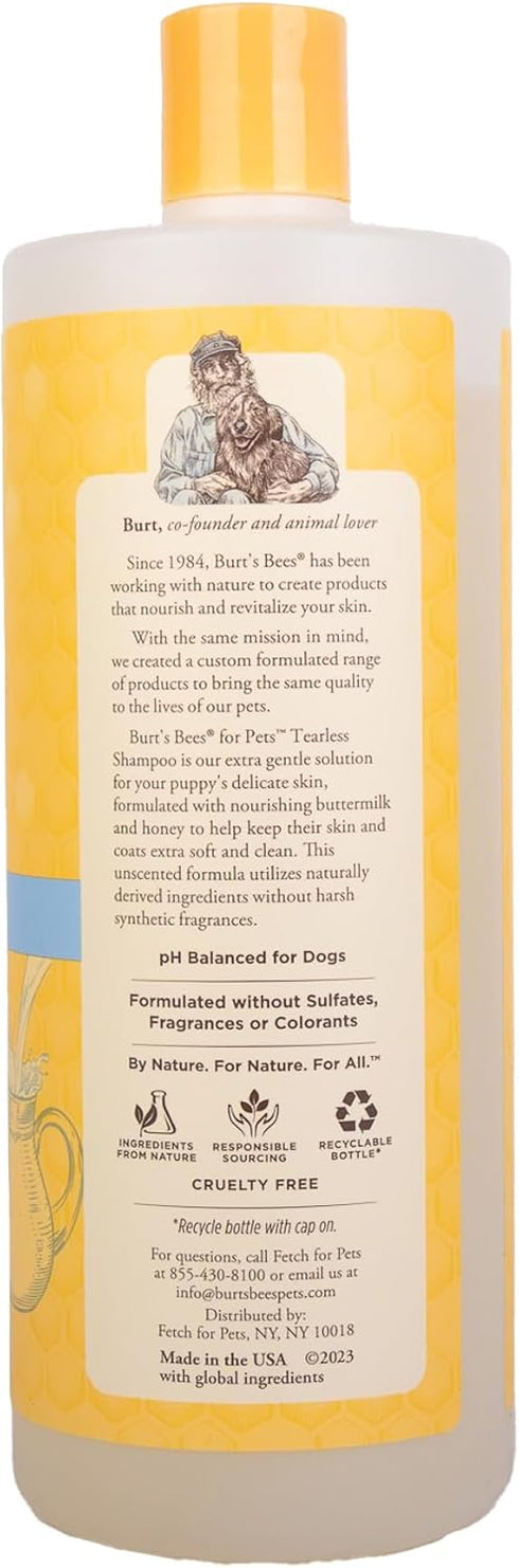 Burt's Bees Tearless Puppy Shampoo with Buttermilk, Cruelty Free, Naturally Derived Shampoo for Dogs, 32 Oz