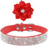 Cute Dog Collar with Bling Rhinestone, Fancy Crystal Diamond Glitter Jewel Soft Collars for Small Medium Large Dogs