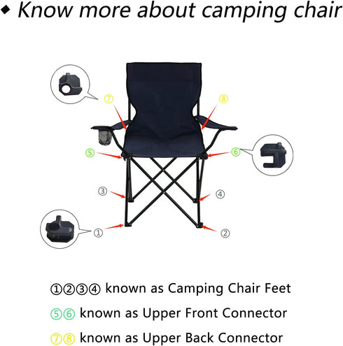 KK magsun 4 Packs, Camping Chair Replacement Feet Heavy Duty Repair Feet for Folding Chair Stool, Portable Camp Chair