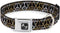 Buckle-Down Dog Collar Seatbelt Buckle - Peace Black/Animal Prints - 1.5" Wide - Large, Fits 18-32" Neck