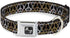 Buckle-Down Dog Collar Seatbelt Buckle - Peace Black/Animal Prints - 1.5" Wide - Large, Fits 18-32" Neck