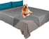 Ameritex Reversible Pet Bed Blanket, 100% Waterproof Velvet, Super Soft for Sofa and Bed, 68x82 Inches, Light Grey+Grey