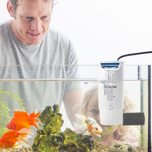 Aquarium Power Filter, Ultra Silent Small Fish Tank Filter 5W for 10 to 20 Gallon Tanks, 1 Yr Warranty.