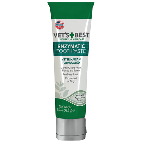 Vet’s Best Enzymatic Dog Toothpaste, 3.5 Ounces - Teeth Cleaning and Fresh Breath Dental Care Gel
