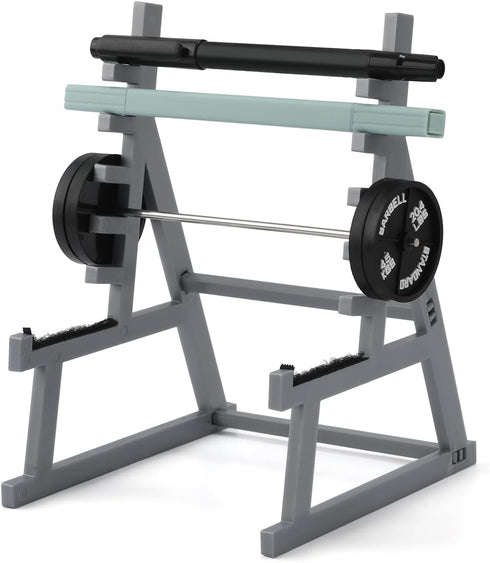 Squat Rack Pen Holder, Mini Barbell Rack Desktop Decor for Office Gym, Weights & Barbells Included
