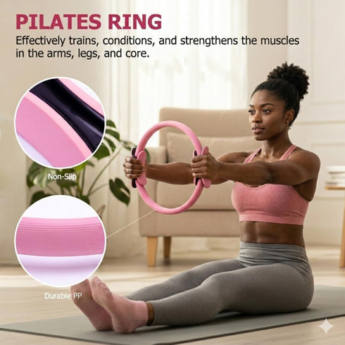 12 inch, Set All-in-One Home Workout Kit for WomenPilates Kit with Ankle Weights, Magic Circle Resistance Bands, Mini
