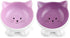 Navaris Cat Bowls with Ears - 2 Pack Ceramic Cat Feeding Dishes with Anti Slip Silicone Feet, Cat Shaped Bowls Set