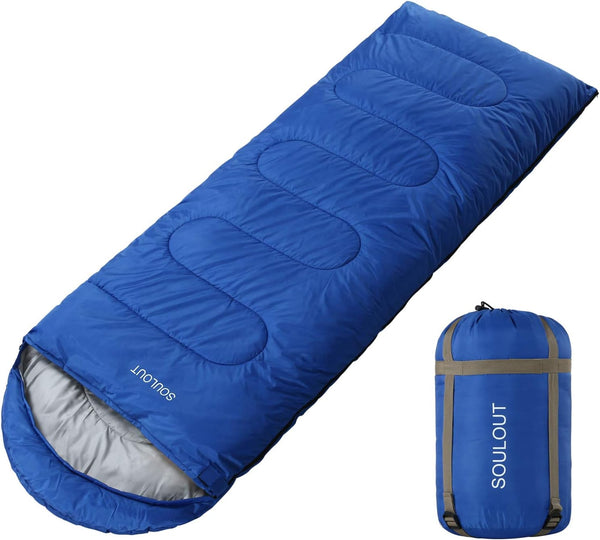 Sleeping Bag, 3-4 Seasons Warm Lightweight Waterproof with Compression Sack for Adults & Kids