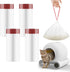 Cat Waste Bags, 19.7 x 17.7 Inches, 4 Packs/80 Counts, White-Red, for Automatic Cleaning Litter Boxes