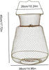 KUYYFDS 25cm Wire Fish Crab Basket Portable Foldable Round Metal Fishing Lobster Cage with Handle