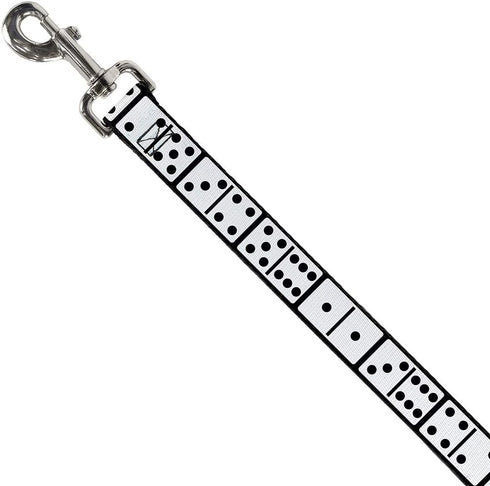 Dog Leash Dominoes - Black White Black, 4 Feet Long, 1.5 Inch Wide