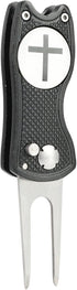 Golf Divot Repair Tool with Magnetic Ball Marker - Stainless Steel Foldable