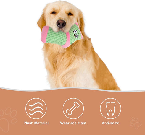 2 Pcs Durable Dog Squeaky Toys, Plush Stuffed Socks, Bite-Resistant Chewing Toys for Pet Birthday