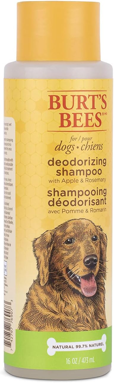 Burt's Bees for Pets Deodorizing Dog Shampoo with Apple & Rosemary - Naturally Derived, 16 Oz, Made in USA