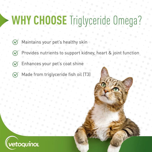 Vetoquinol Triglyceride Omega Dog Supplement Capsules, Medium-Breed, 30-60 lbs, 60ct