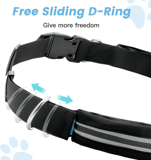 Caudblor Waist Leash for Medium Large Dogs - Bungee Hands Free Dog Leash with Zipper Pouch, Padded Handle, Heavy Duty